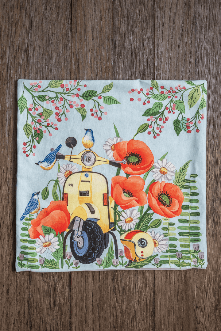 Vintage Scooter Cushion Cover
