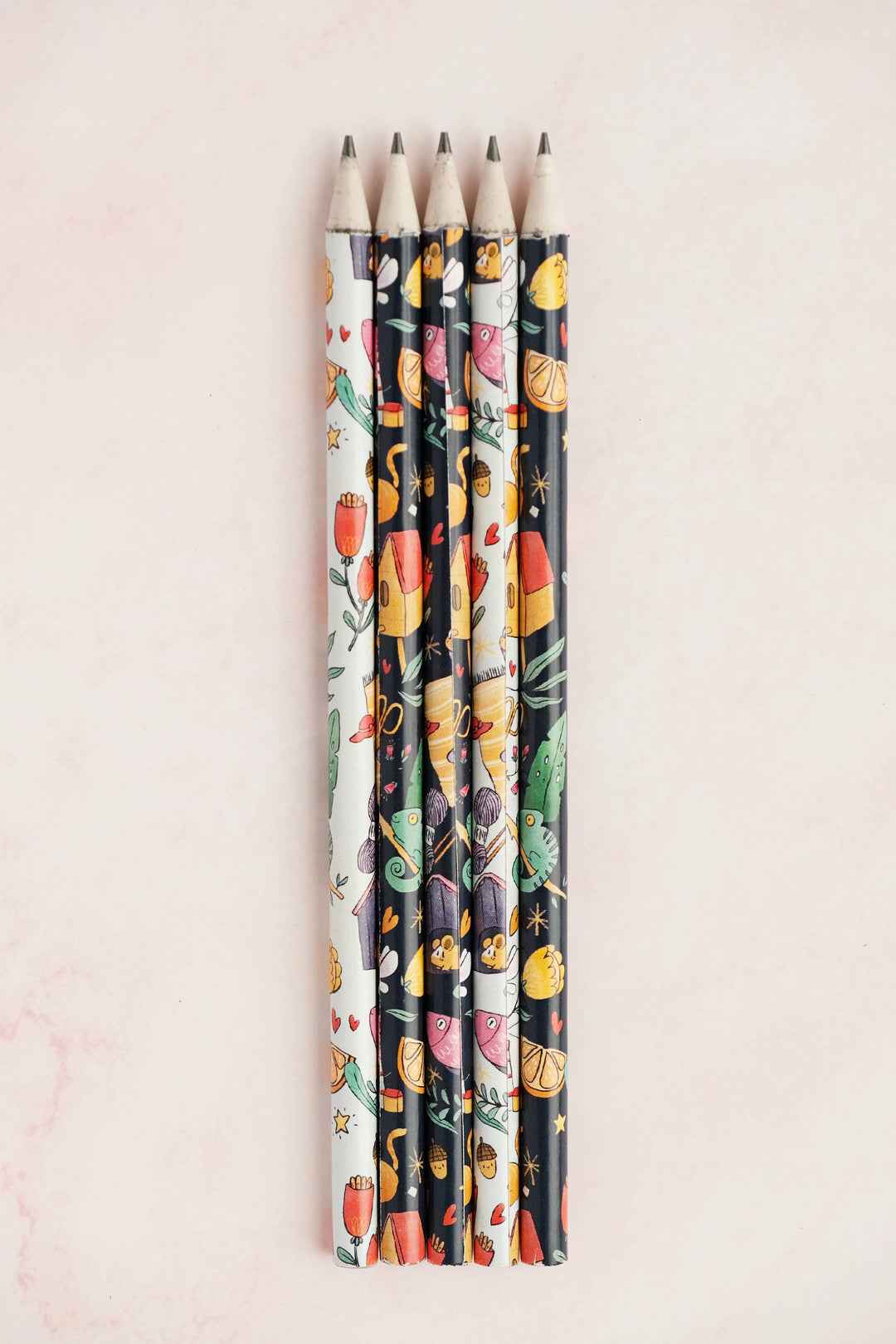 Wonderful World Illustrated Pencils (Set of 5)