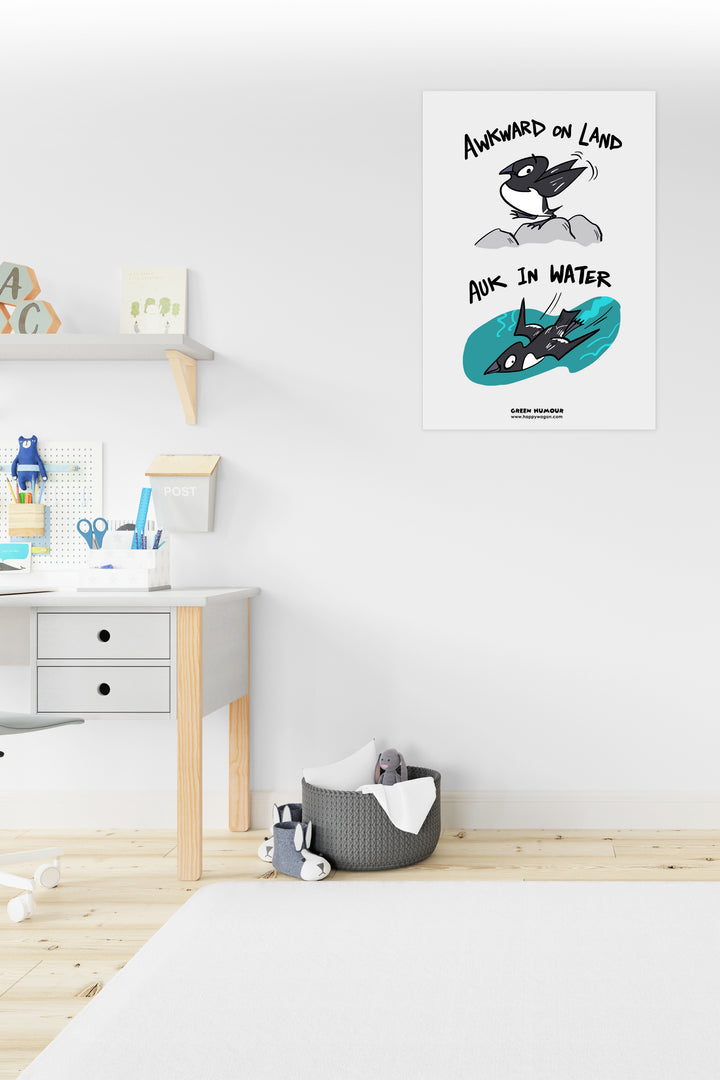Awkward on Land/in Water Non Tearable Poster
