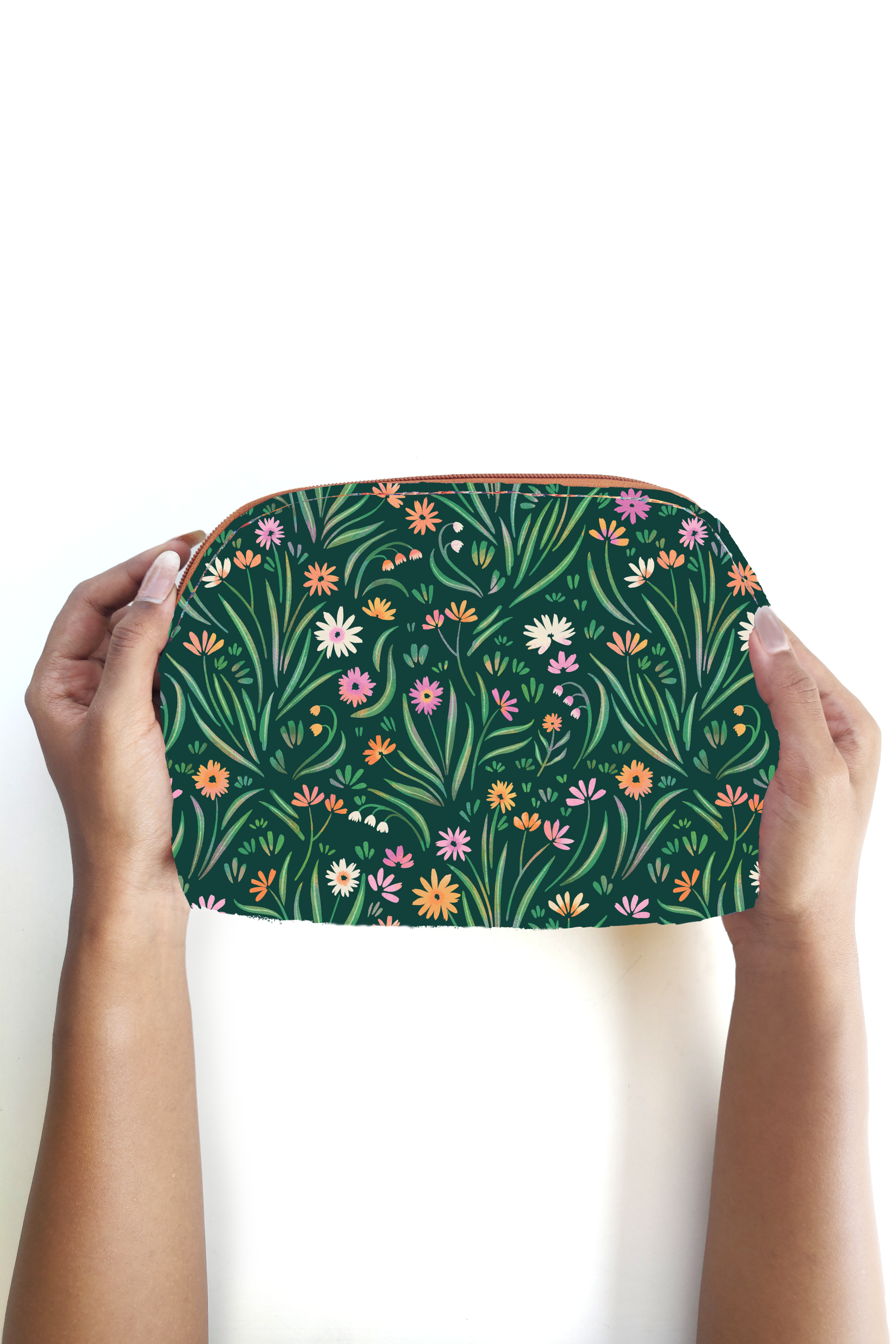 Wild Garden Green Cosmetic Pouch