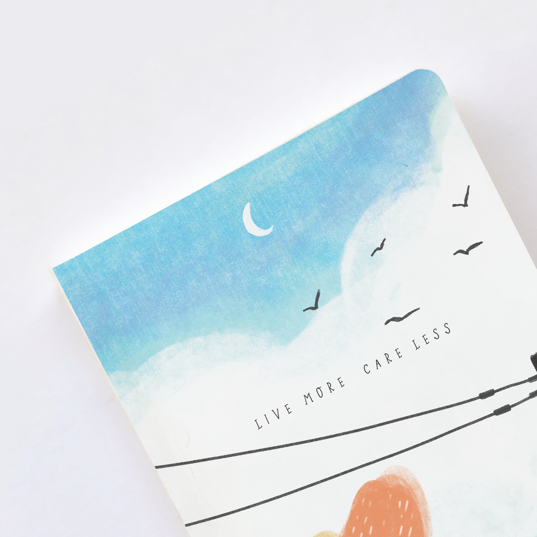 Live More Care Less Softcover Notebook