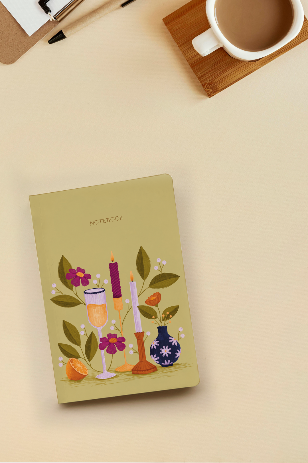 Oranges and Candles Softcover Notebook