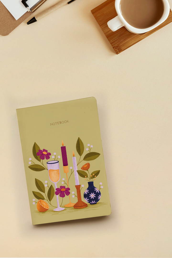 Oranges and Candles Softcover Notebook