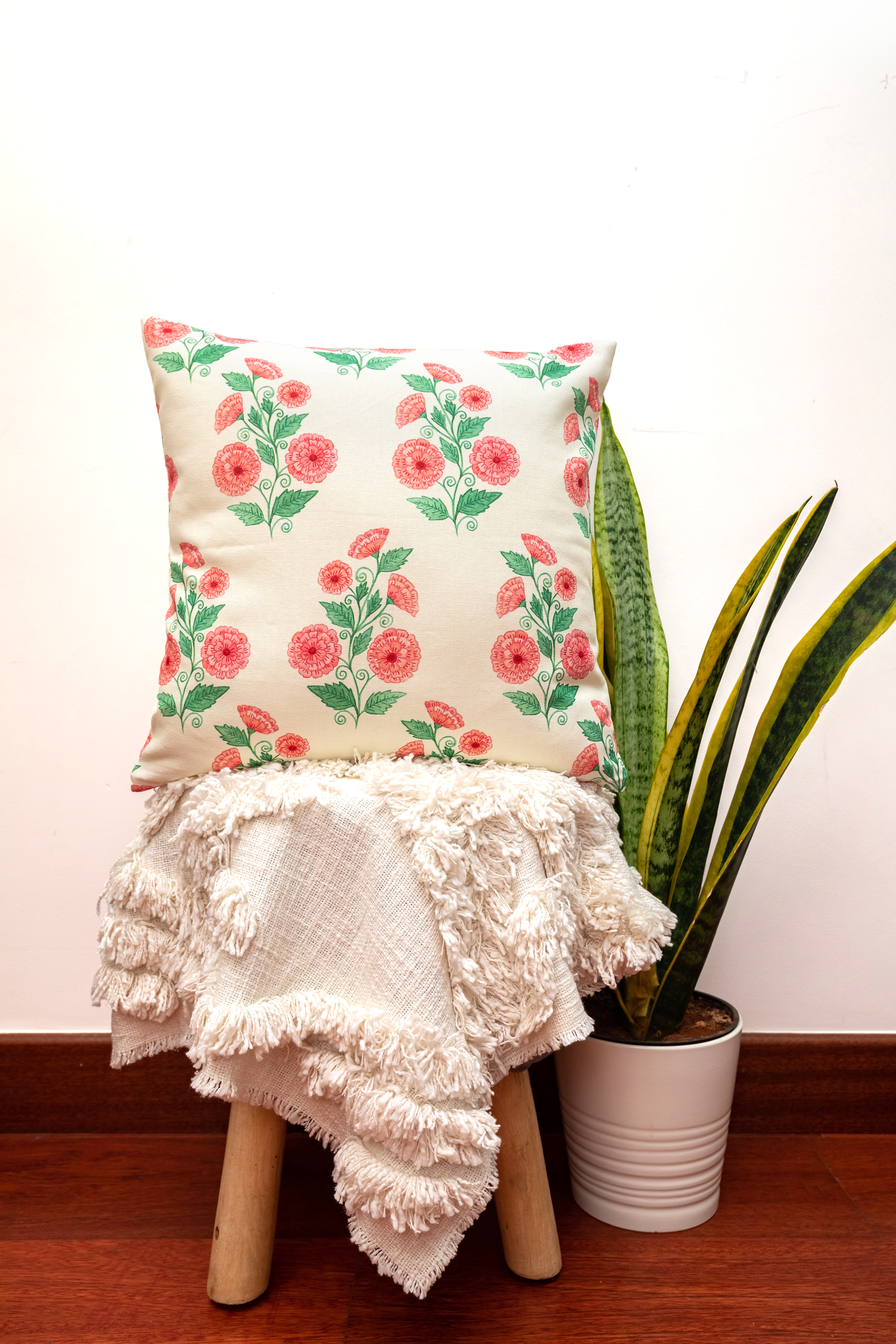 Floral Motif Cushion Cover