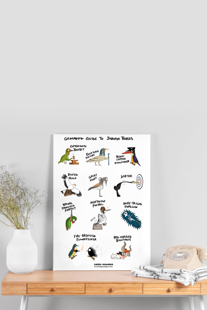 Grim Guide to Indian Birds Non Tearable Poster