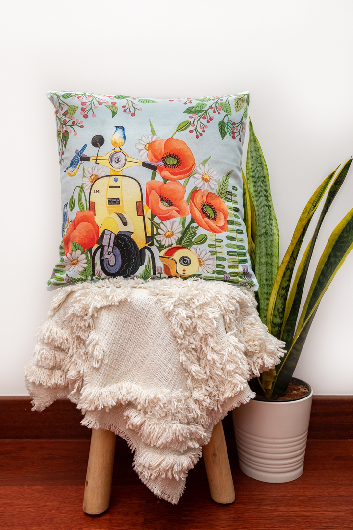 Vintage Scooter Cushion Cover