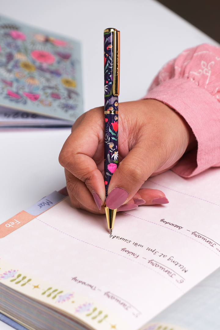 Purple Floral Ballpoint Pen