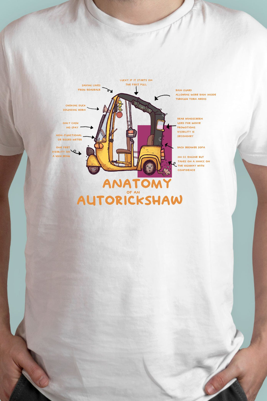 Anatomy of an Autorickshaw T-shirt