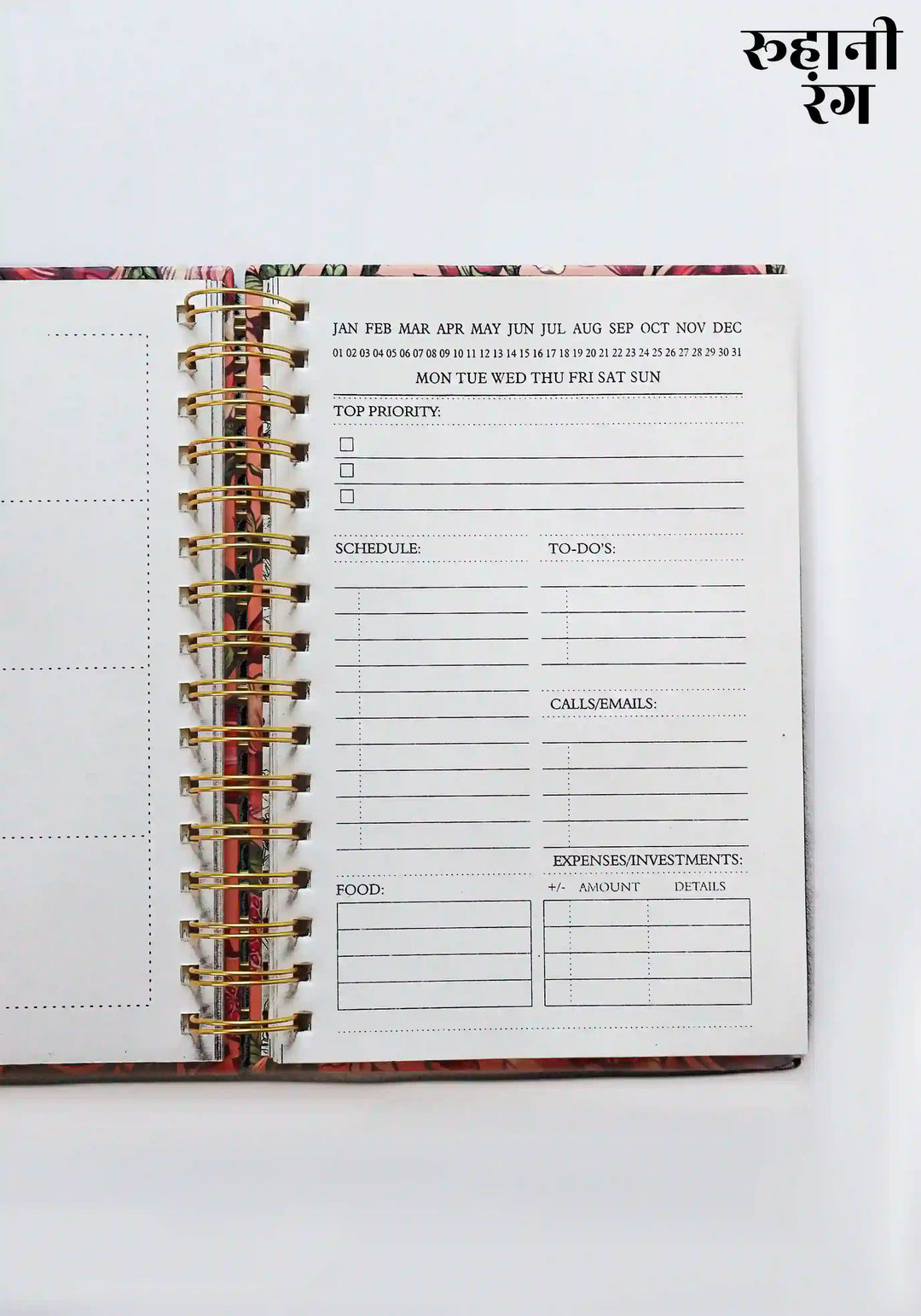 Lotus Pink Daily Undated Planner