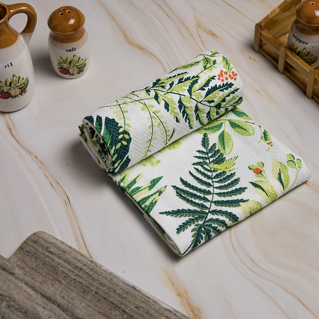 Tropical Leaves Kitchen Towel