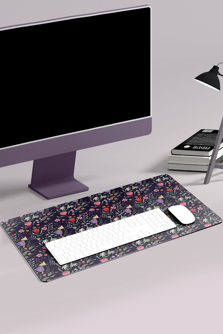 Purple Floral Desk Mat