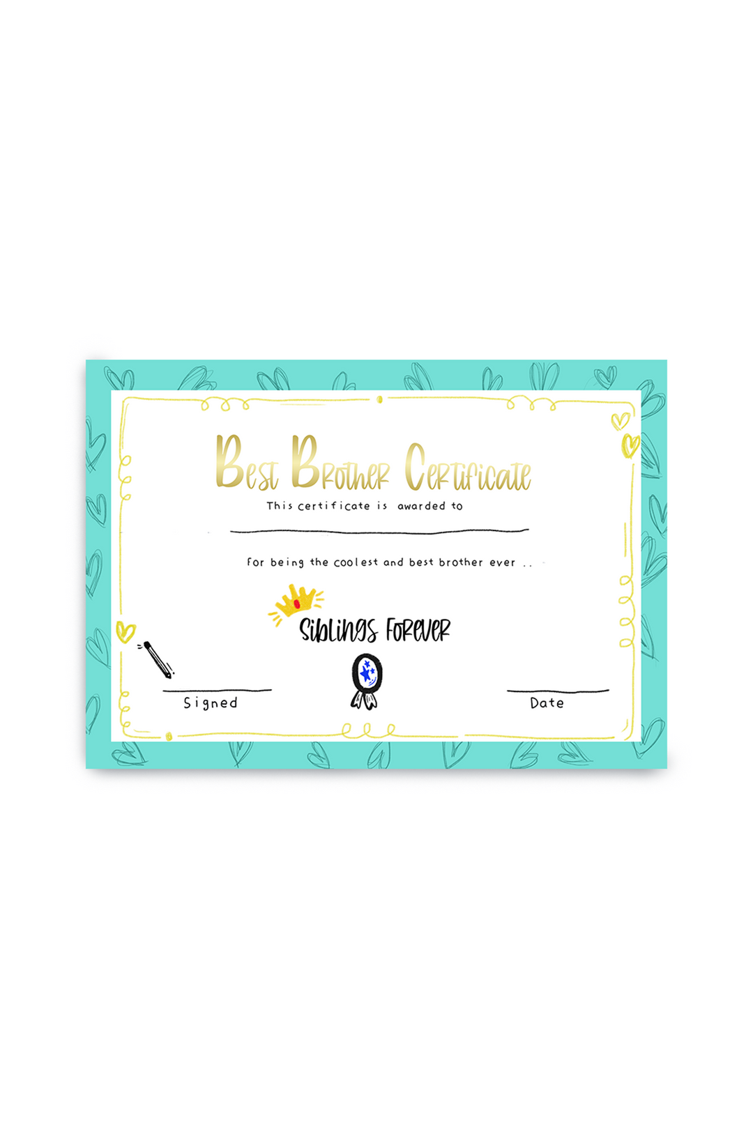 Best Brother Certificate