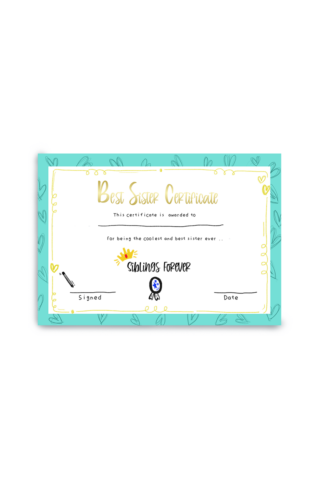 Best Sister Certificate