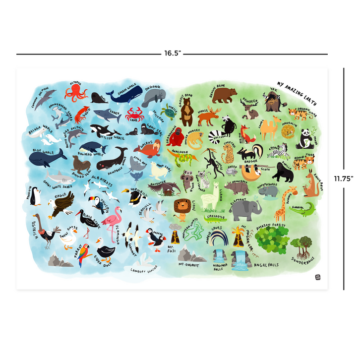 My Amazing Earth - Biodiversity World Map with FREE A3 Poster
