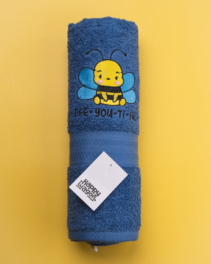 Honey Bee Embroidered Plush Bath Towel