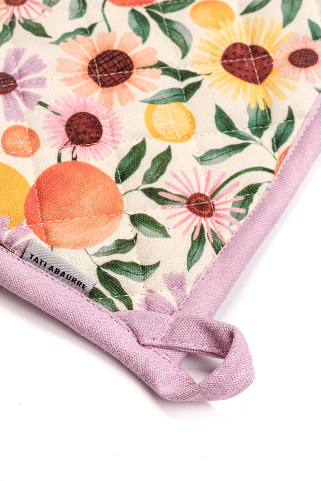 Orange Garden Oven Mitt & Pot Holder Set