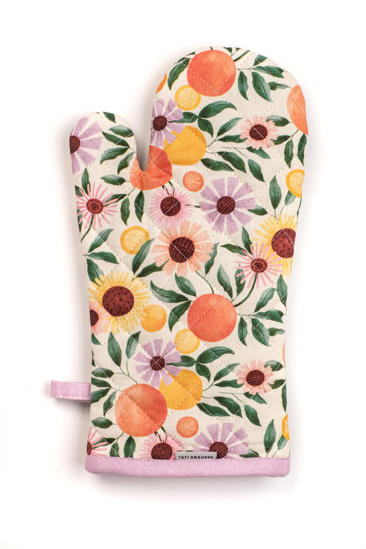 Orange Garden Oven Mitt & Pot Holder Set