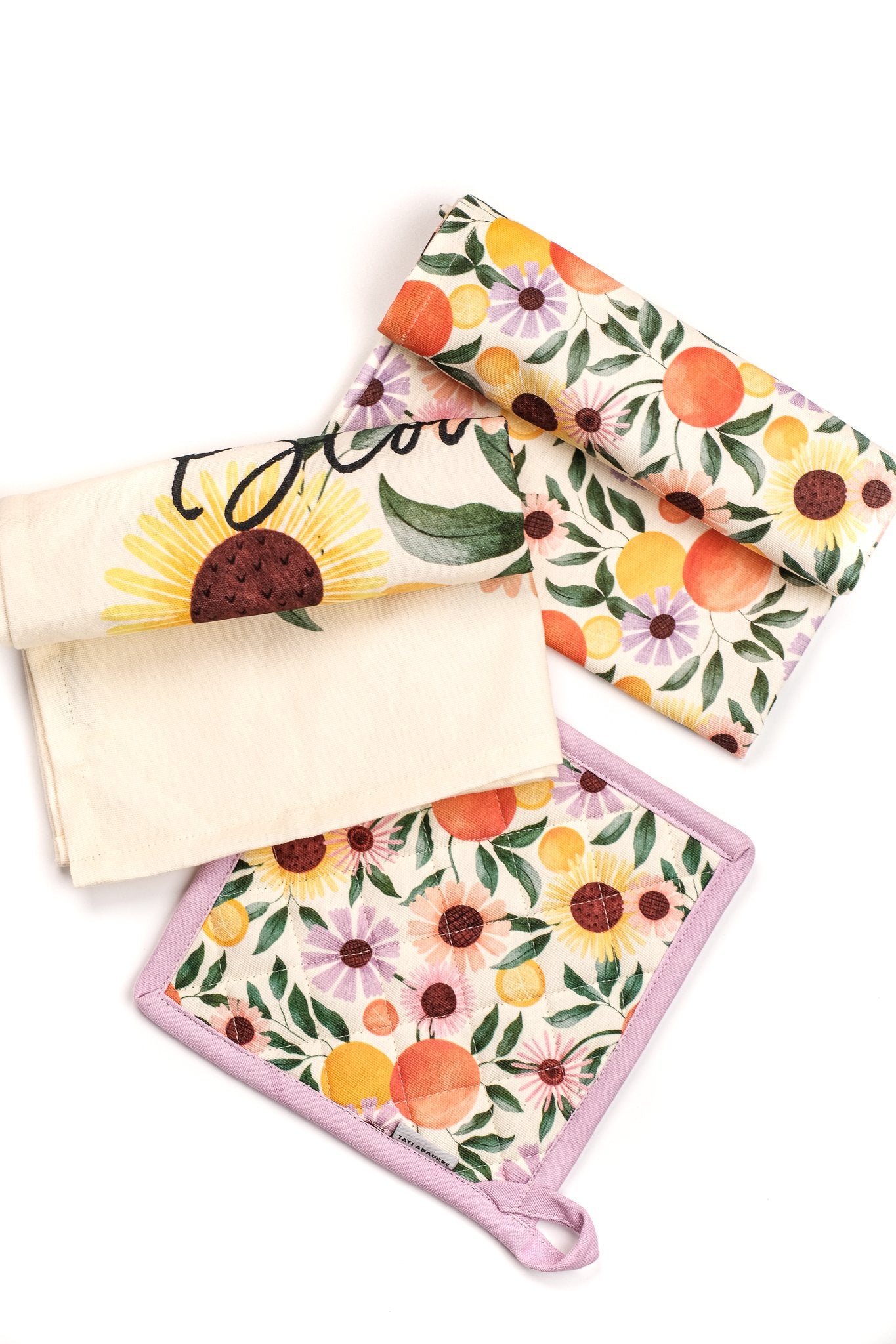 Orange Garden Kitchen Linen Set with FREE Tote Bag