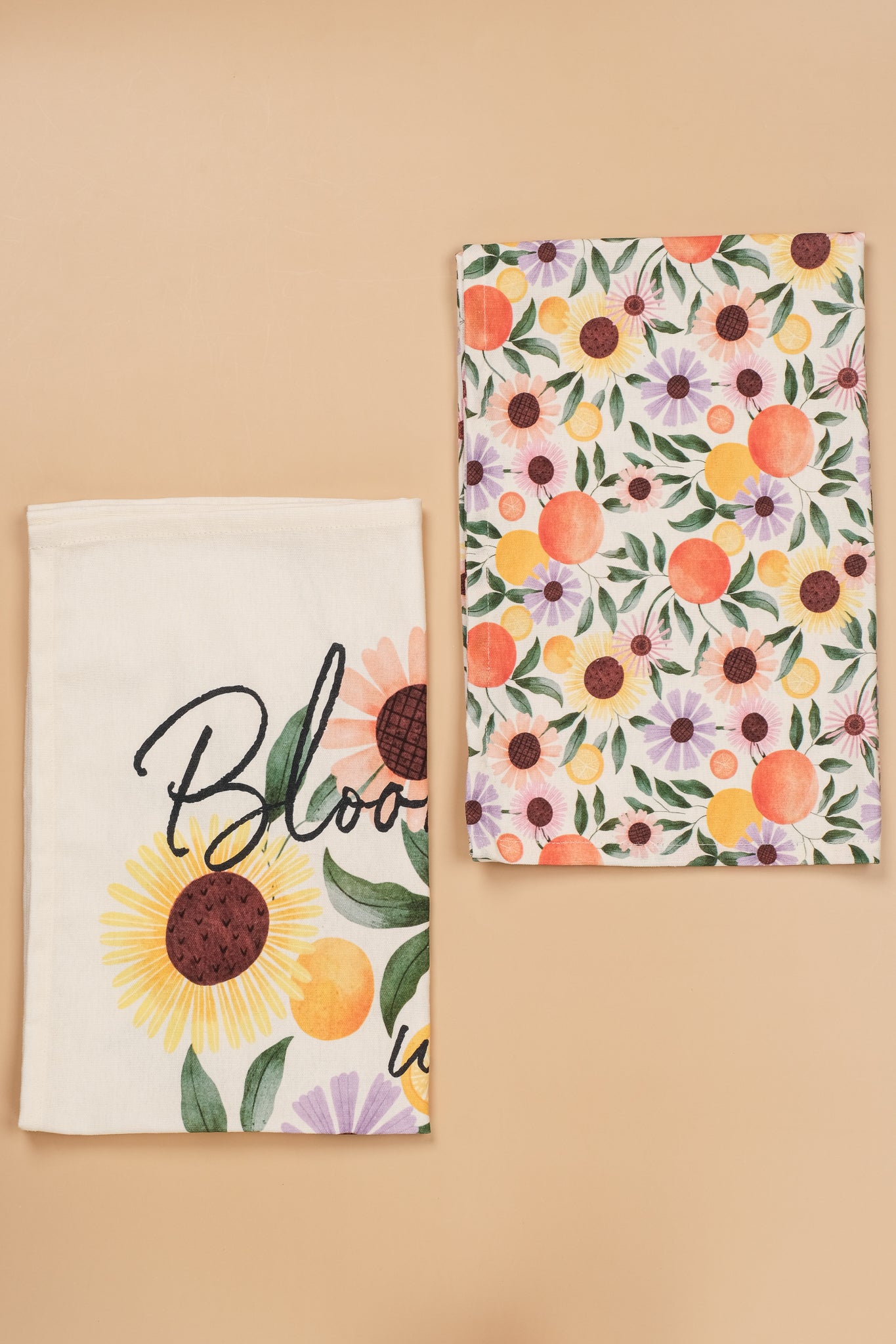 Orange Garden Kitchen Linen Set with FREE Tote Bag