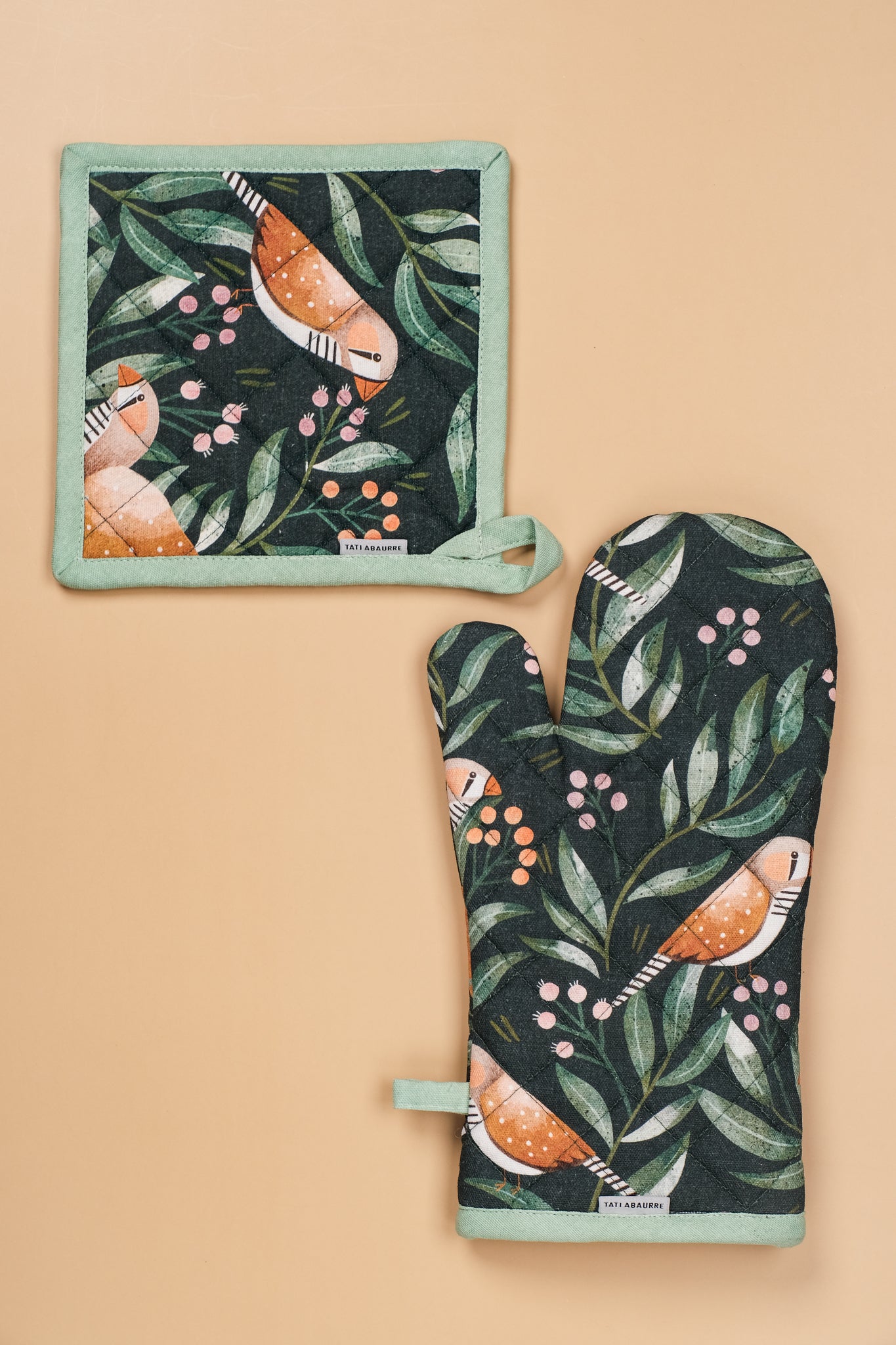 Zebra Finch Kitchen Linen Set with FREE Tote Bag