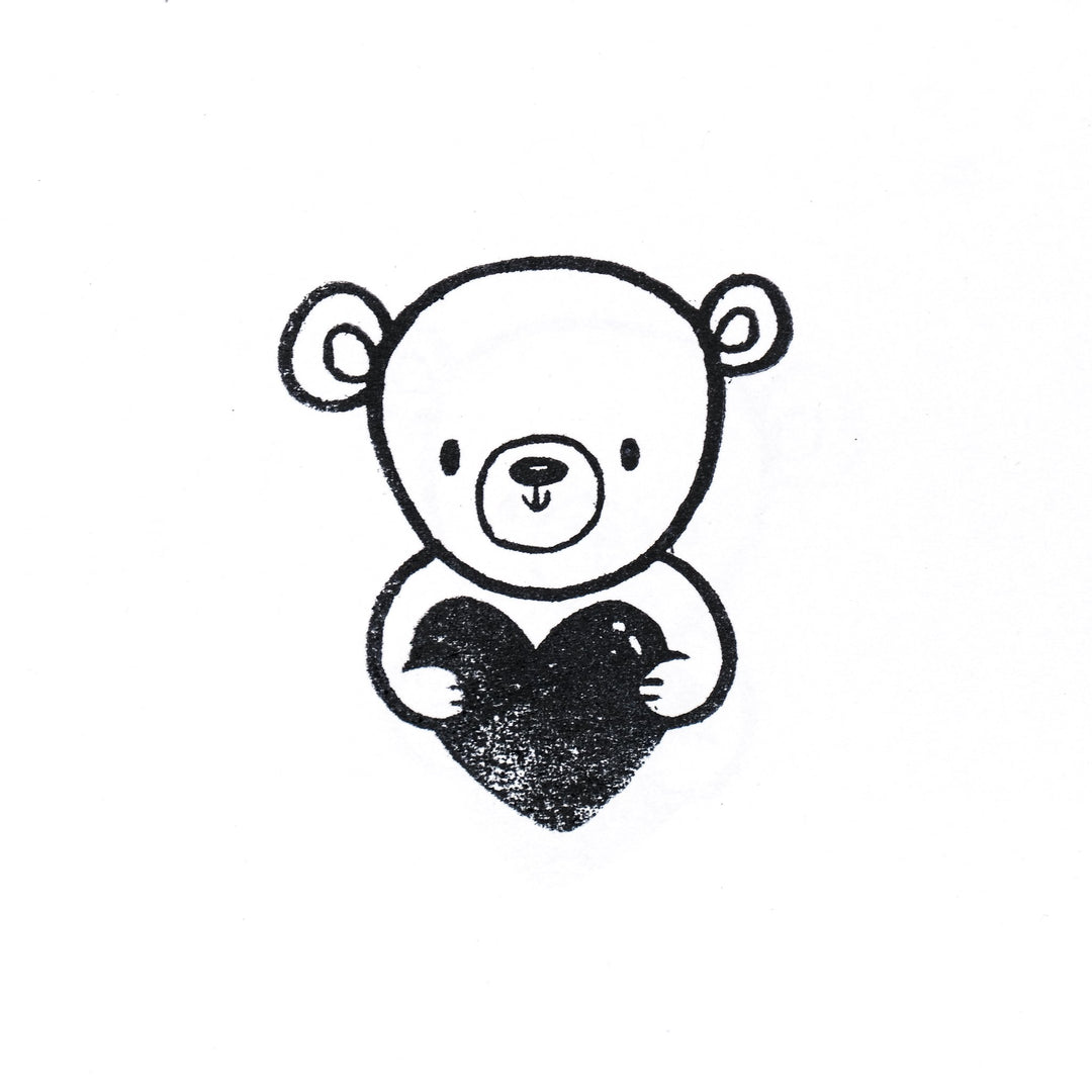 Heart-Shaped Teddy Stamp