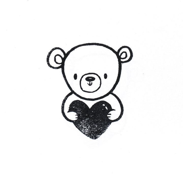 Heart-Shaped Teddy Stamp