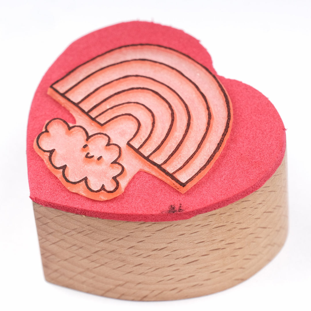 Heart-Shaped Rainbow Stamp (Large)