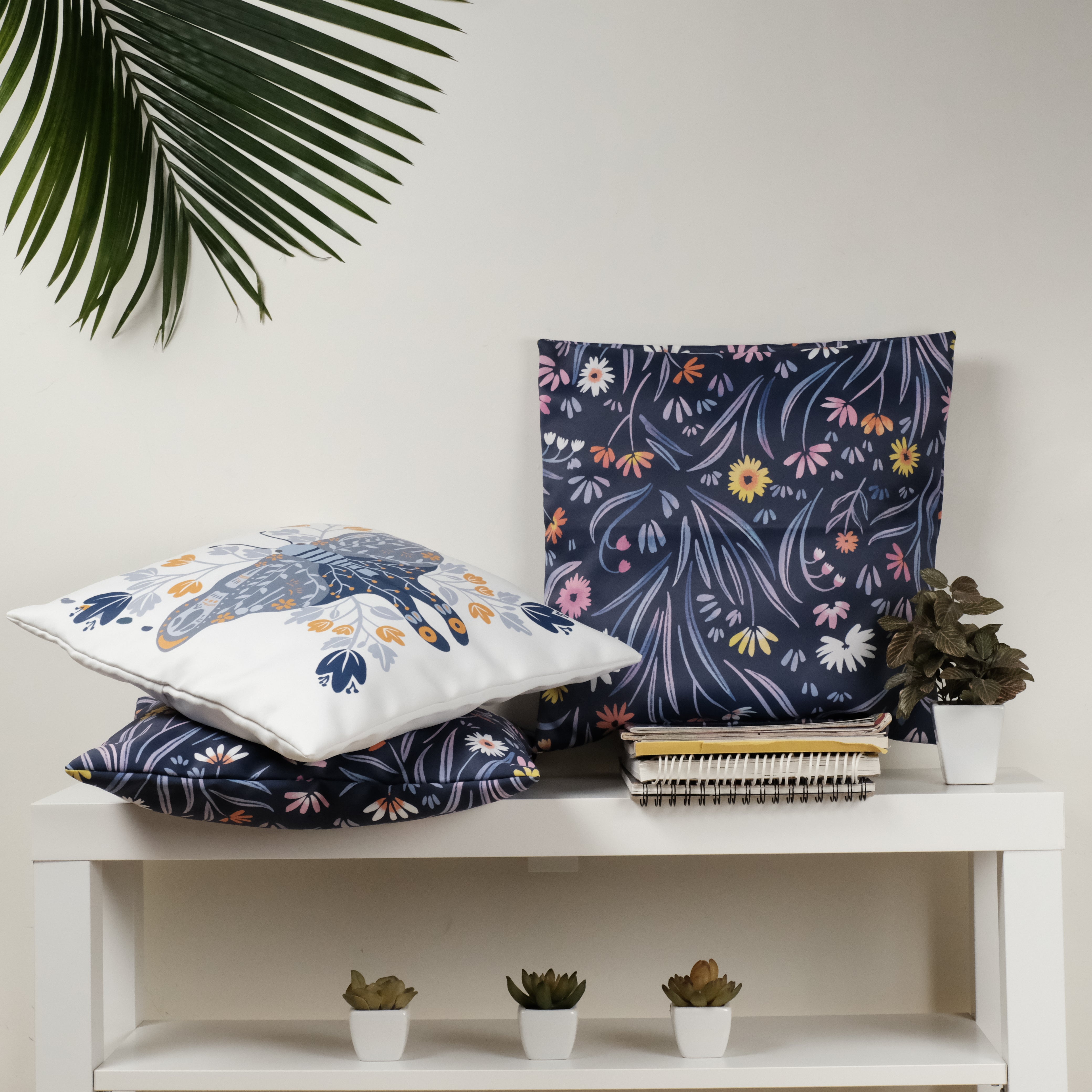 Wildflower Butterfly Cushion Covers Set of 3