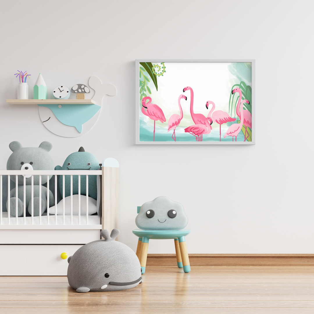 Flamboyant Flamingoes Wall Art