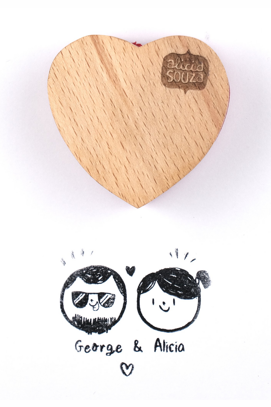 Heart-Shaped Custom Couple Stamp