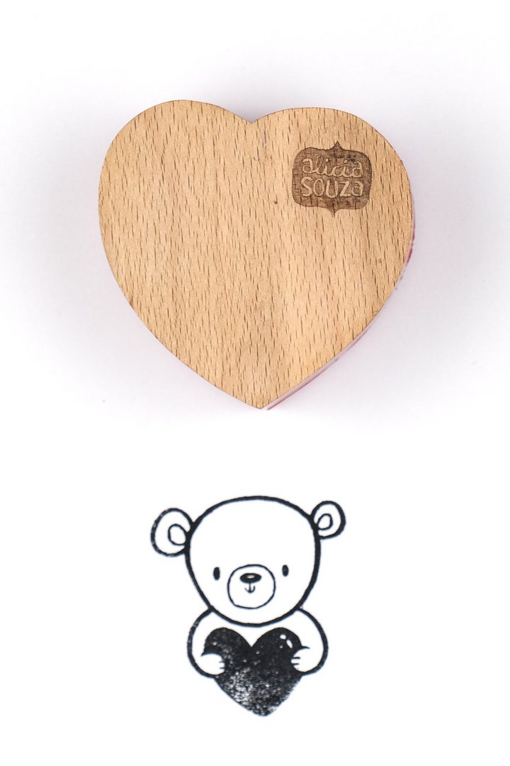 Heart-Shaped Teddy Stamp