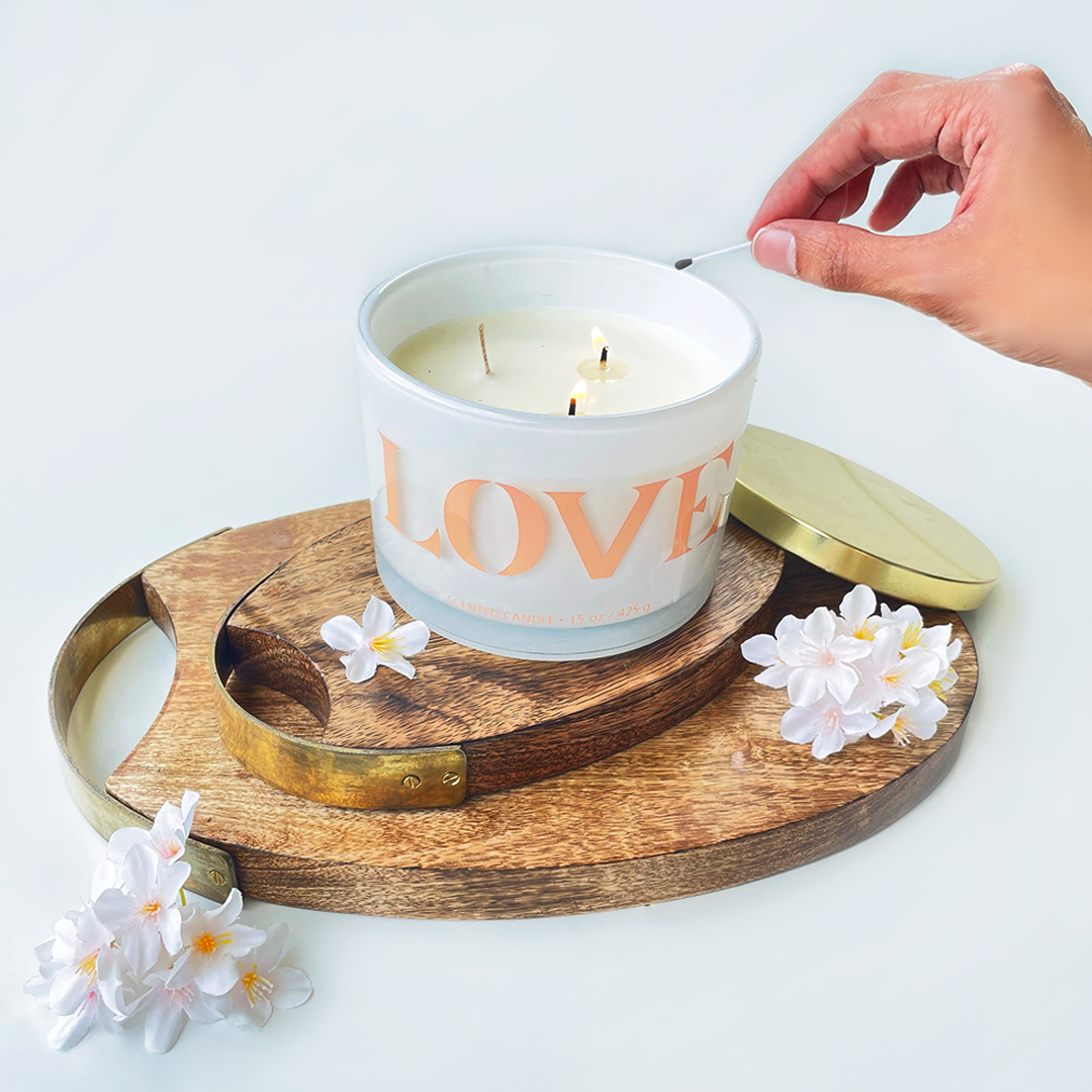 Love - Basil & Rose Scented Jar Candle