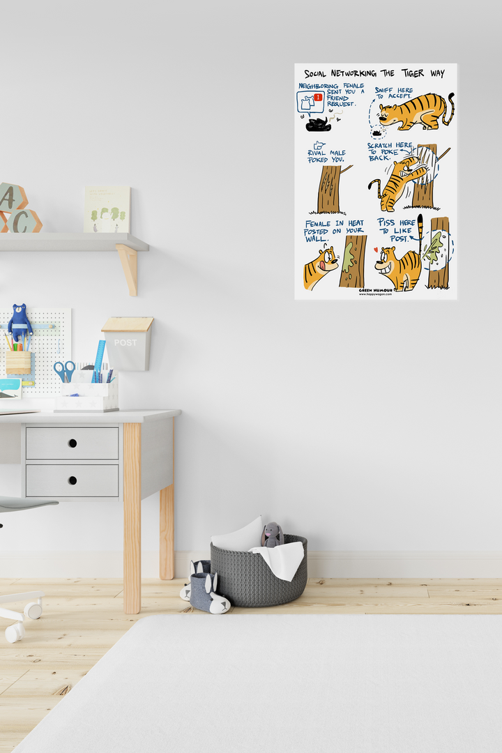 Social Networking The Tiger Way Non-Tearable Poster