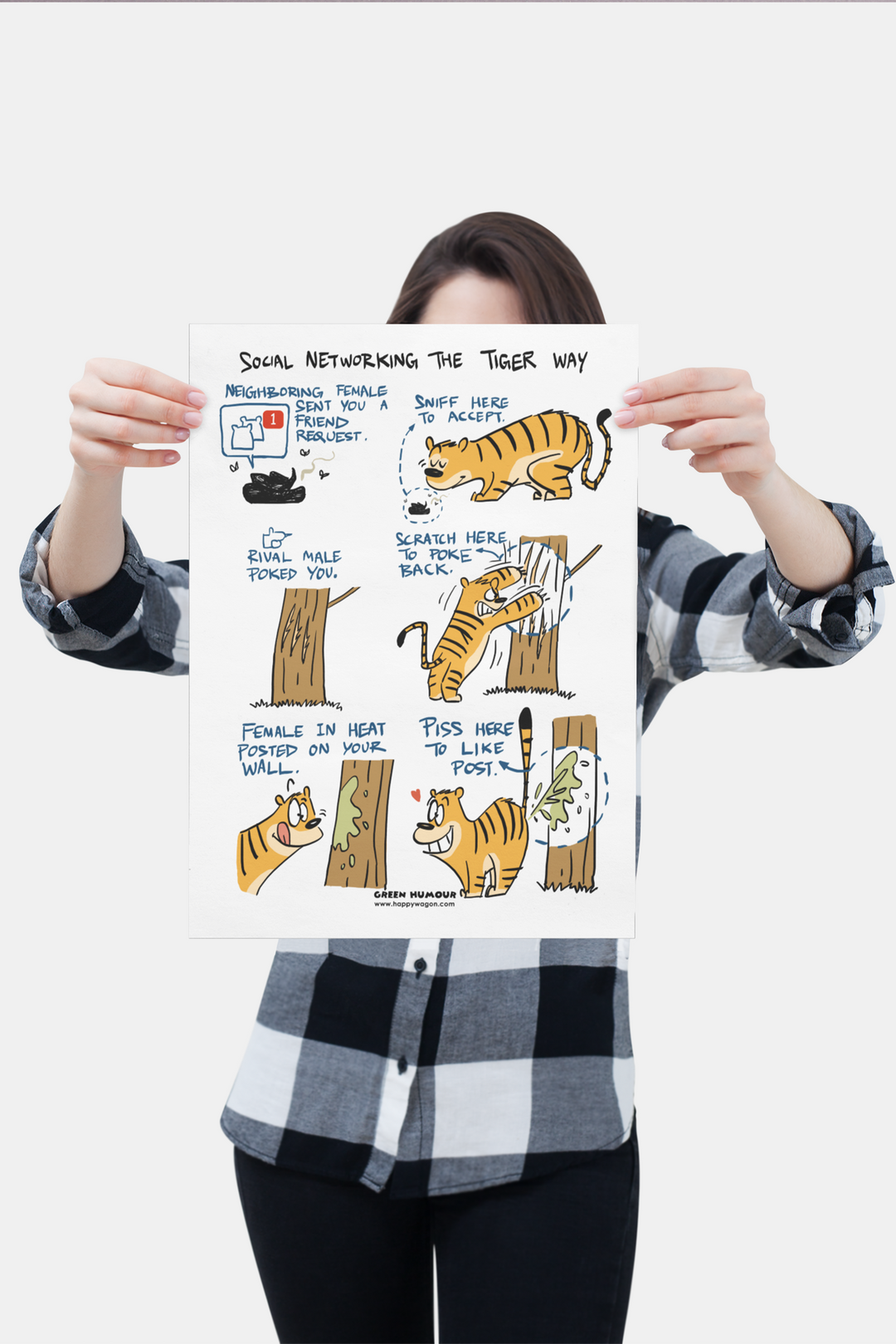 Social Networking The Tiger Way Non-Tearable Poster