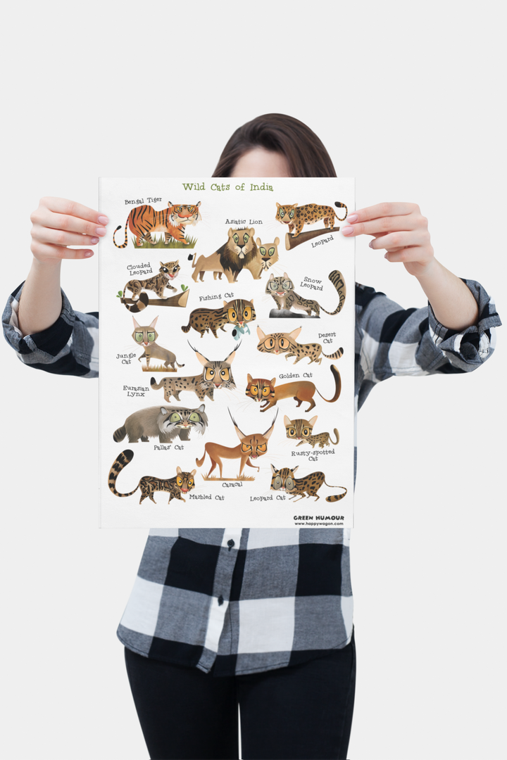 Wild Cats Of India Non-Tearable Poster