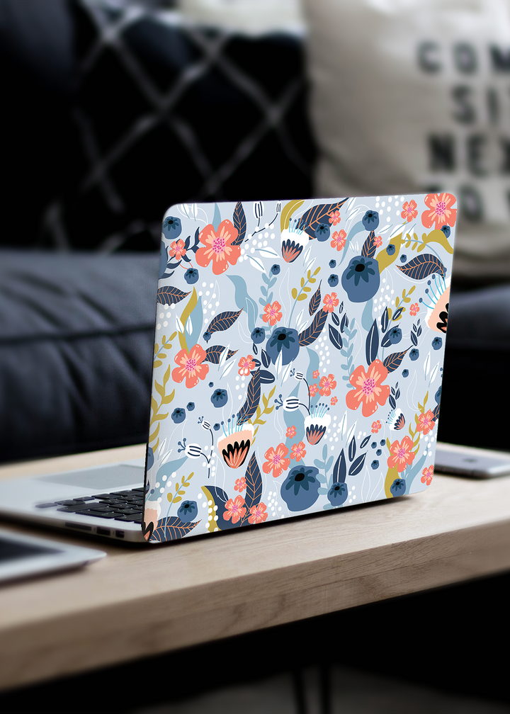 Blue Bloom Laptop Skin