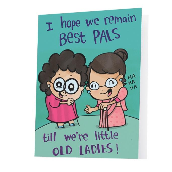 Top-quality Old Women inspired greeting card is the best gift for your best friend. Send it to her and let her know how much your love them!