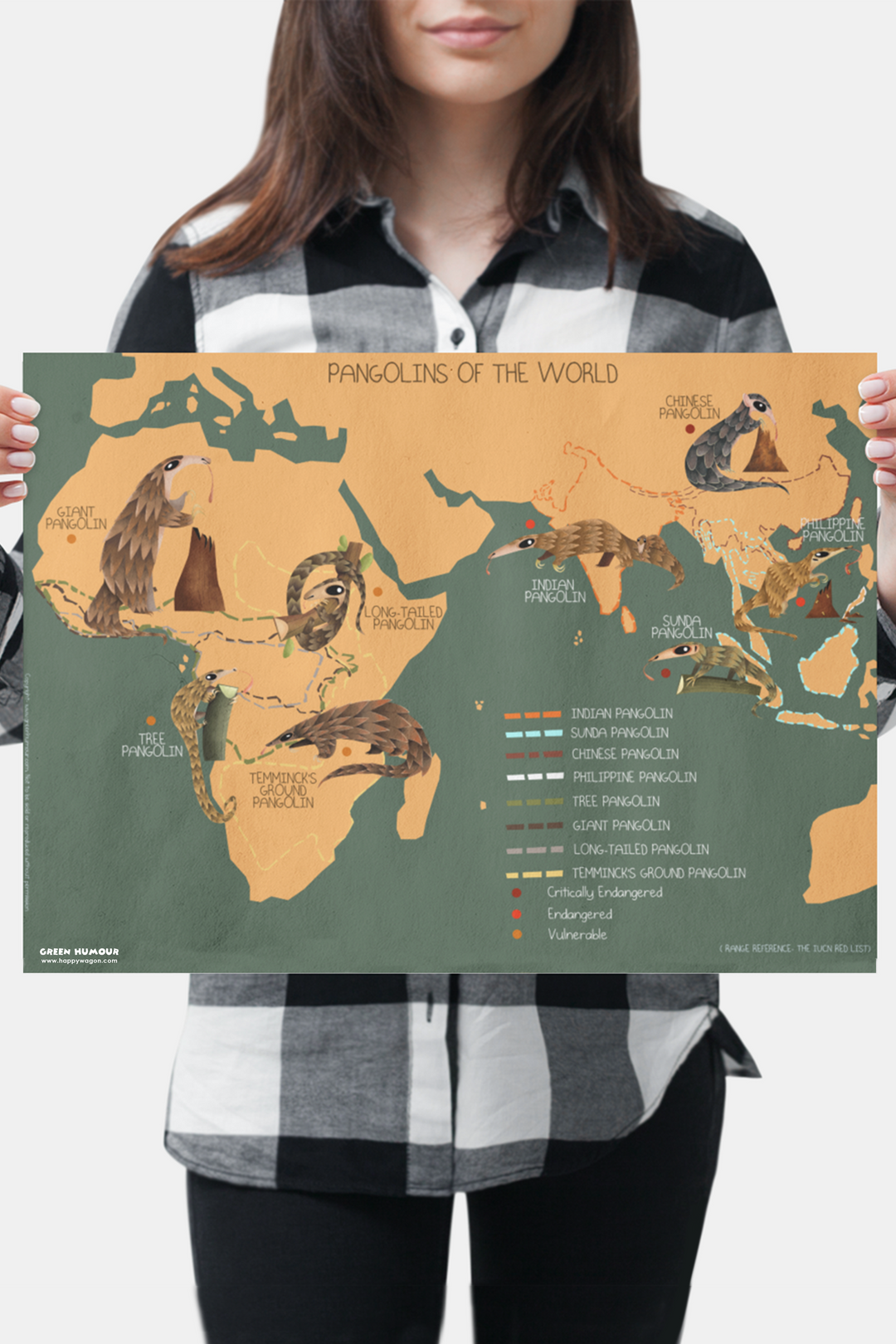 Pangolin Map Of The World Non-Tearable Poster