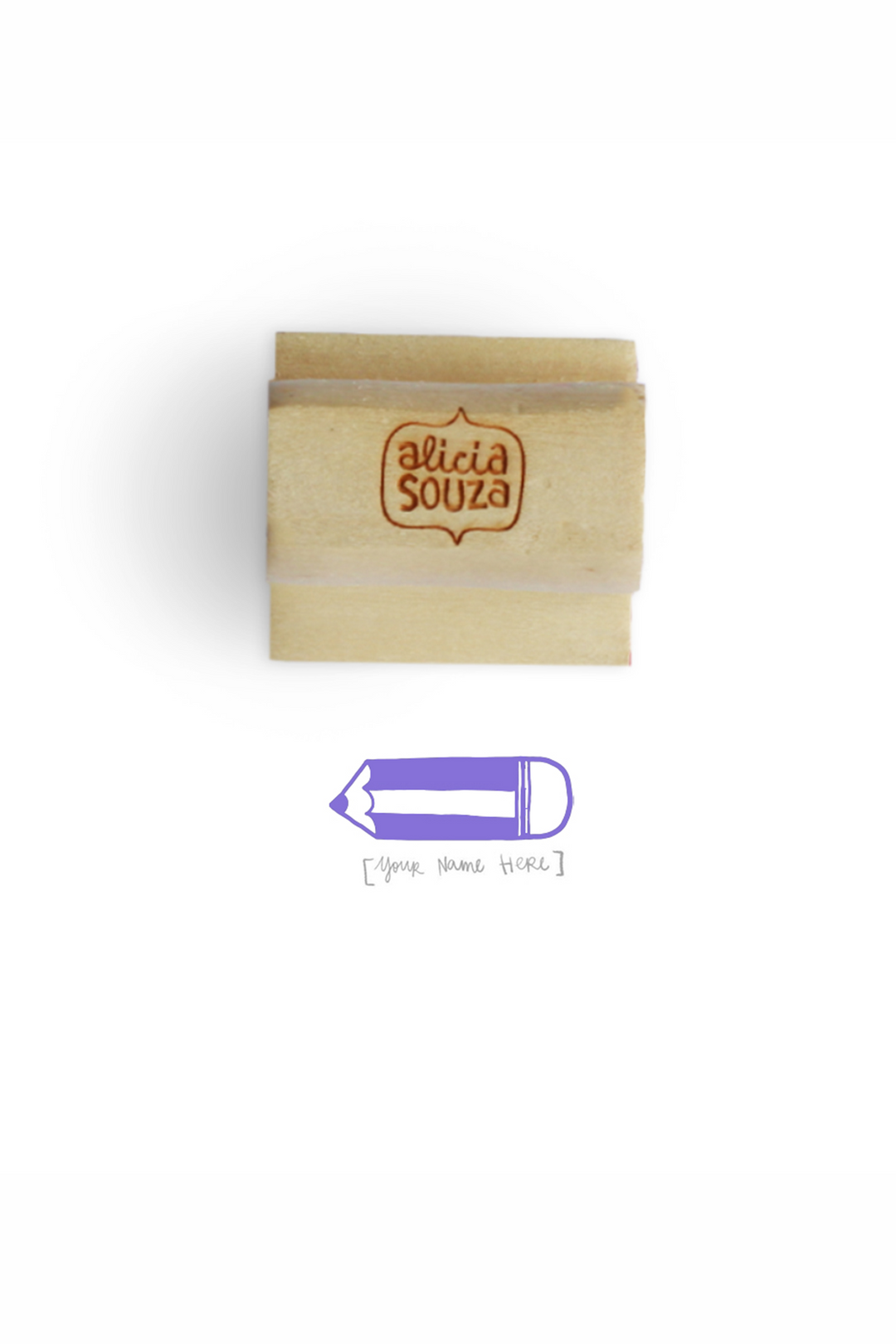 Pencil Name Custom Stamp