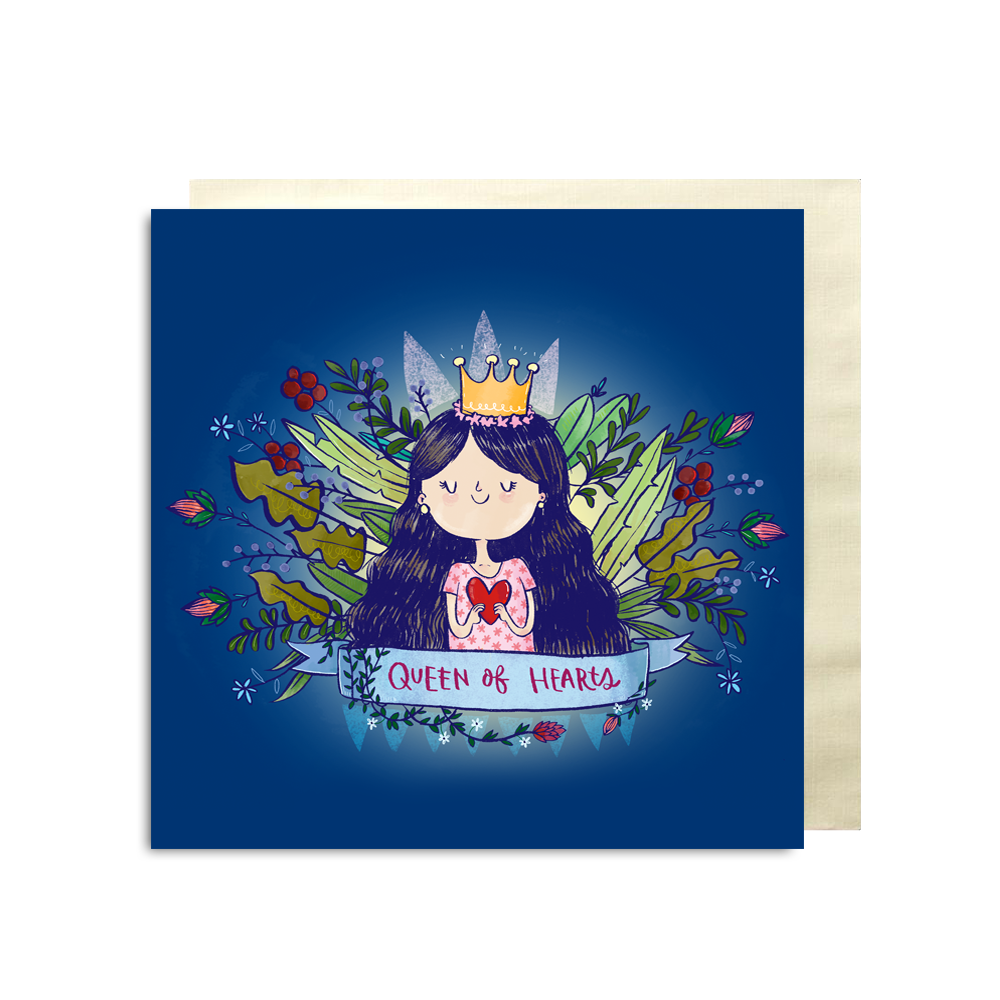 Queen Of Hearts Premium Card