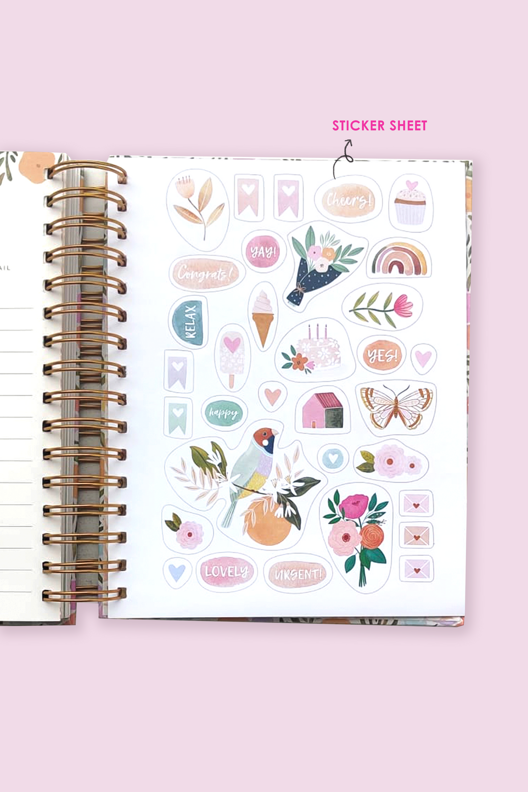 Happy Florals Wiro Undated Planner